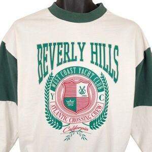 Beverly Hills Yacht Club Sweatshirt Womens Size Small White Green Crew Rowing